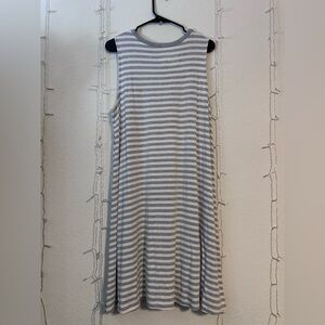 Time and Tru Gray and White Striped Midi Dress